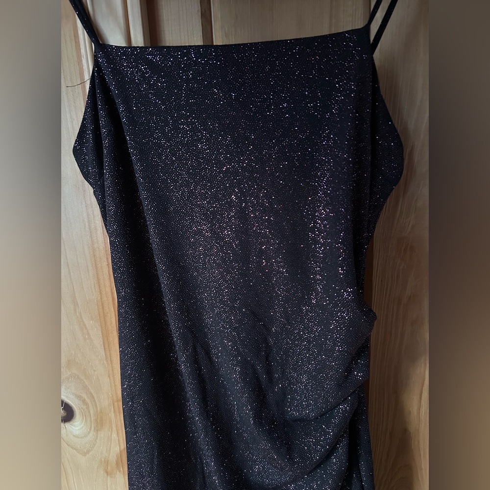 Eclipse Black&purple Glitter Mini Dress